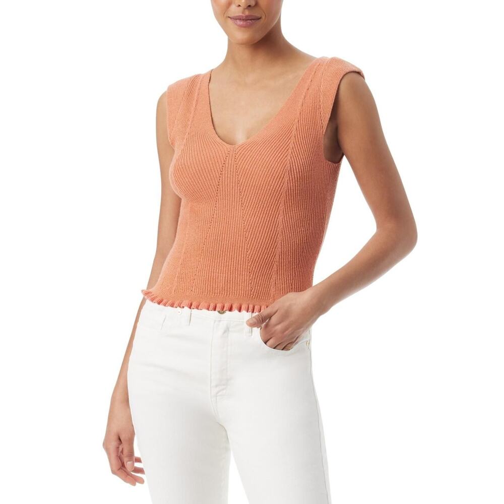 NWT Sam Edelman Women's Lucille Ruffled-Hem Tank Top Sun Baked Size XL